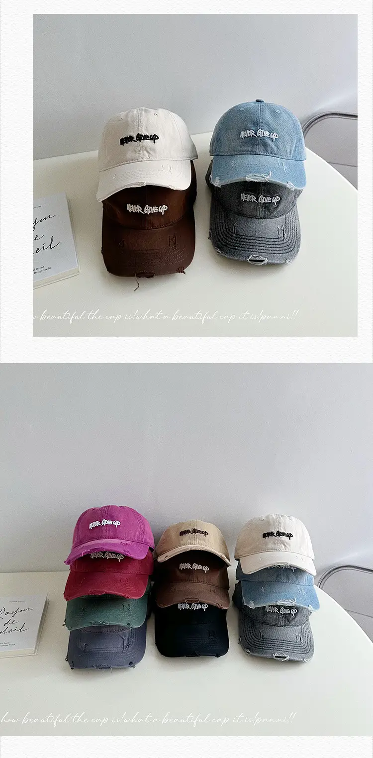 Three-Dimensional Embroidered Denim Cap Women's Washed Vintage Cool Korean Cap for Men — feature 26