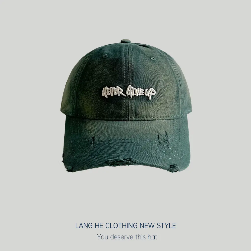 Three-Dimensional Embroidered Denim Cap Women's Washed Vintage Cool Korean Cap for Men - Image 3