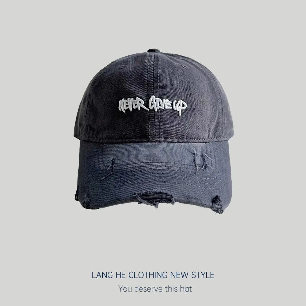 Three-Dimensional Embroidered Denim Cap Women's Washed Vintage Cool Korean Cap for Men - Image 5