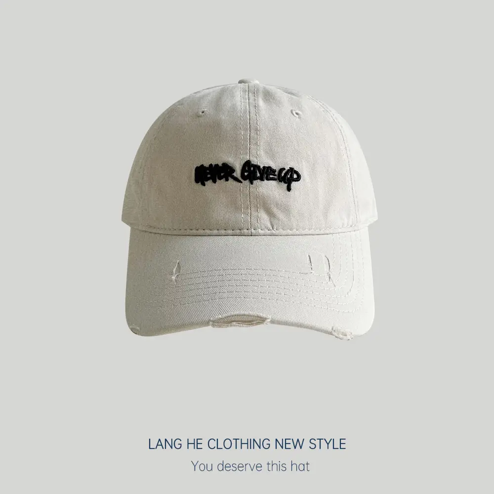 Three-Dimensional Embroidered Denim Cap Women's Washed Vintage Cool Korean Cap for Men - Image 9
