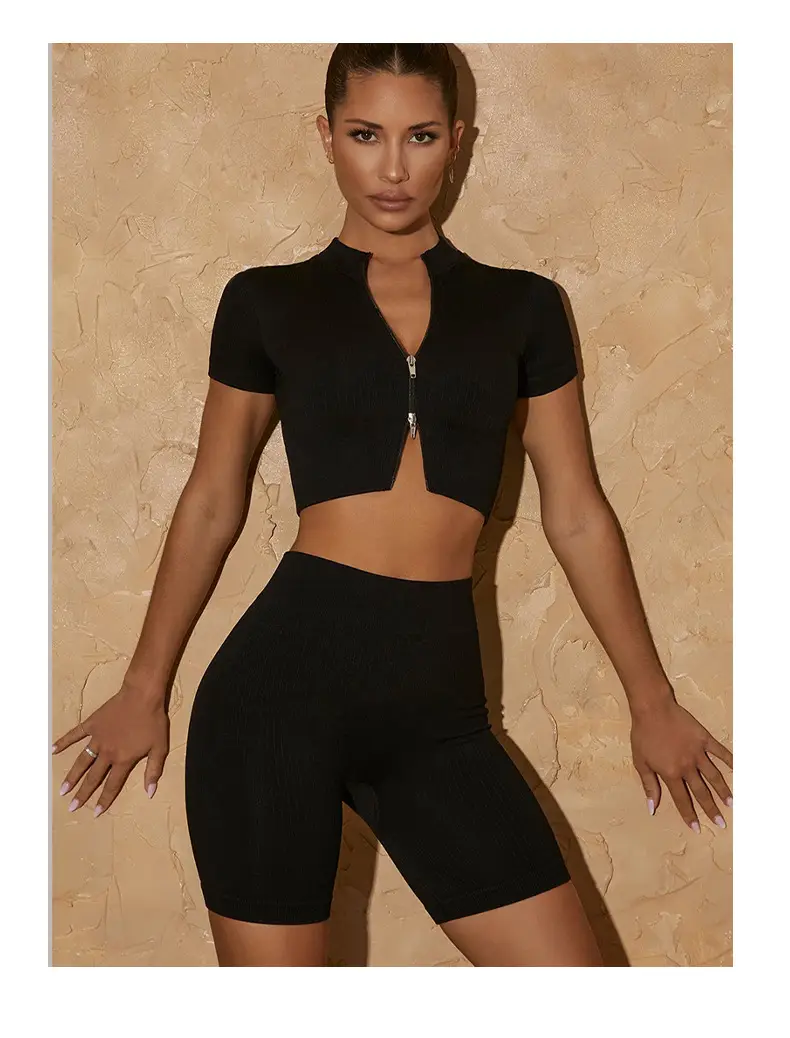White Cross-Border Seamless Yoga Gym Top — feature 16
