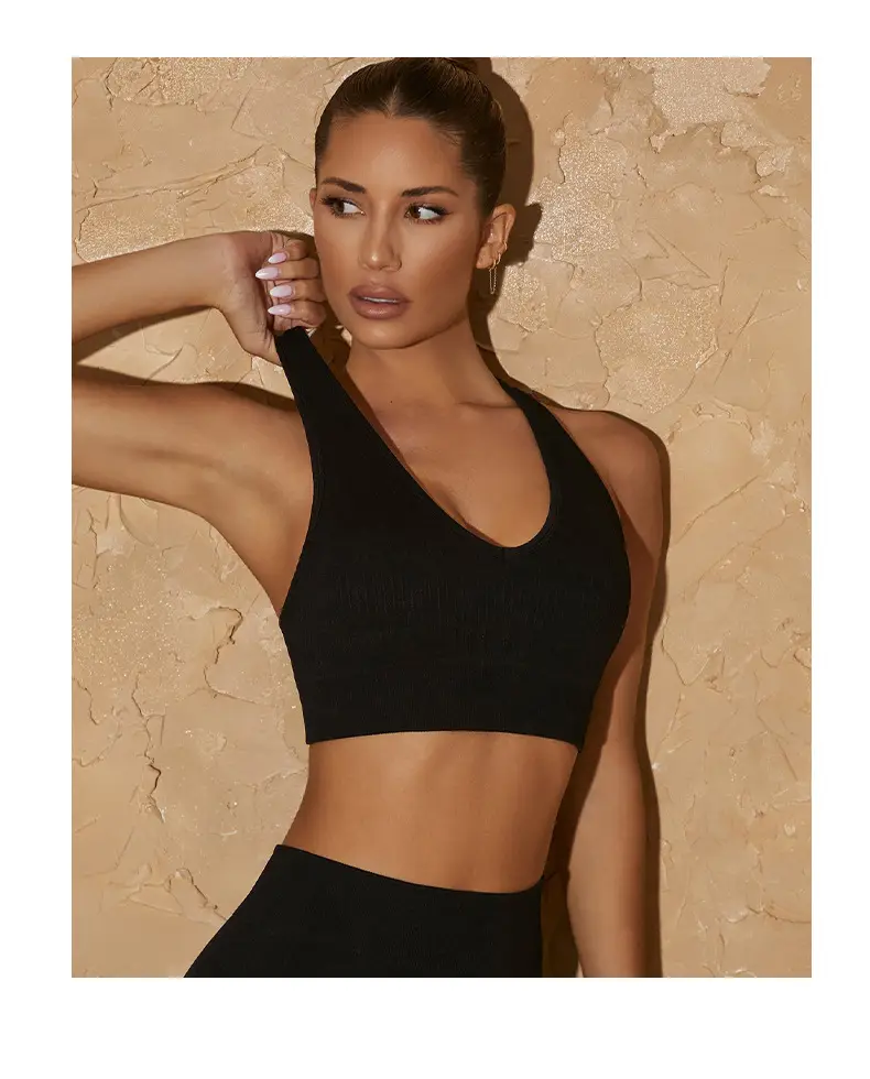 White Cross-Border Seamless Yoga Gym Top — feature 18