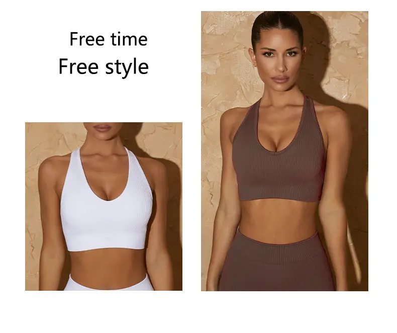 White Cross-Border Seamless Yoga Gym Top — feature 19