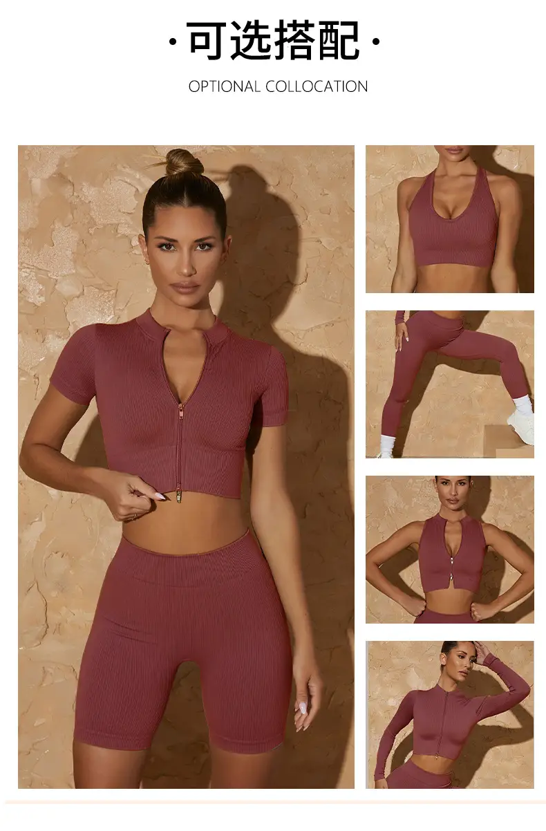 White Cross-Border Seamless Yoga Gym Top — feature 9