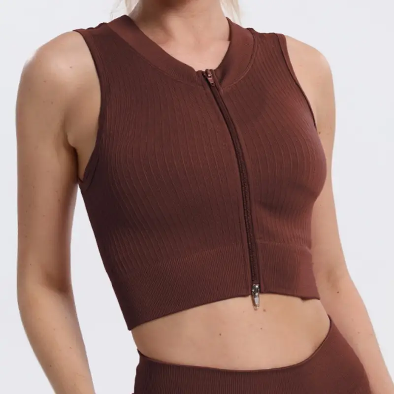 White Cross-Border Seamless Yoga Gym Top - Image 12
