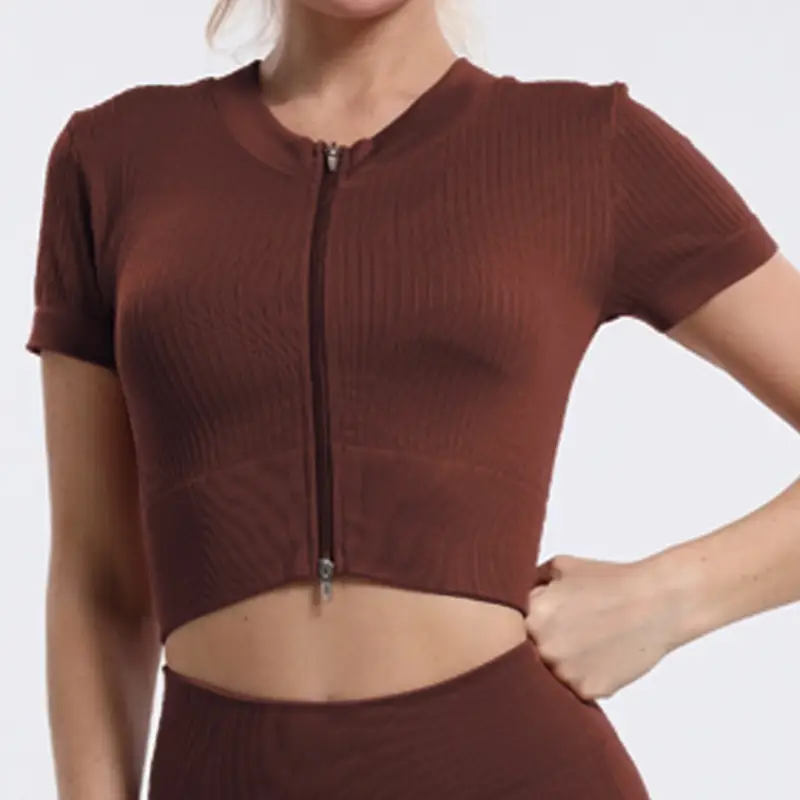 White Cross-Border Seamless Yoga Gym Top - Image 21