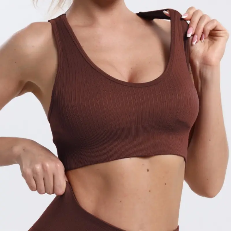 White Cross-Border Seamless Yoga Gym Top - Image 3