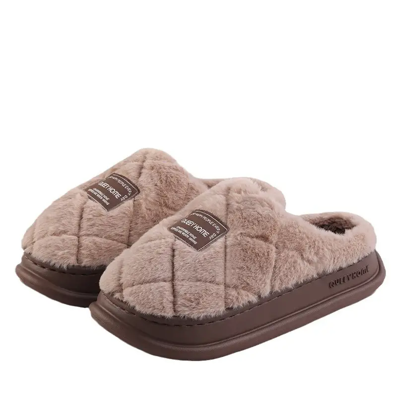 Winter Cotton Slippers for Men 2025 New Model Home Use Non-Slip Plush Warm Outdoor Thick-Soled Cotton Slippers for Women Winter - Image 10