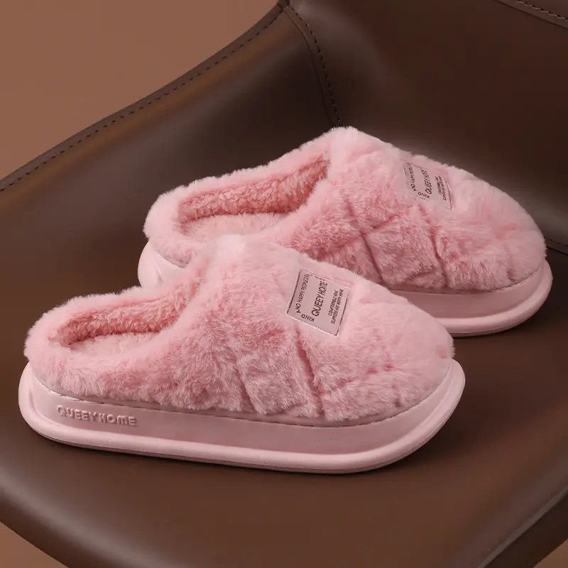 Women Cotton Plush Slippers Winter Indoor Non-Slip 2025 - Image 5