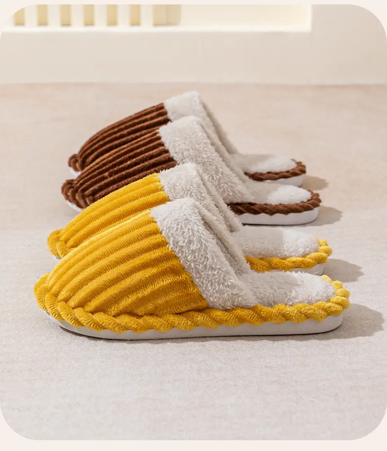 Winter Cotton Slippers Women's Winter Couple's Cute Indoor Warm-keeping Household Fool Plush Slippers Autumn and Winter — feature 15