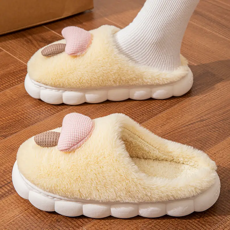 Winter Cotton Slippers Women's Winter Couple's Cute Indoor Warm-keeping Household Fool Plush Slippers Autumn and Winter - Image 2