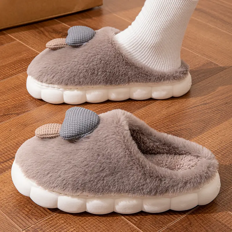 Winter Cotton Slippers Women's Winter Couple's Cute Indoor Warm-keeping Household Fool Plush Slippers Autumn and Winter - Image 6