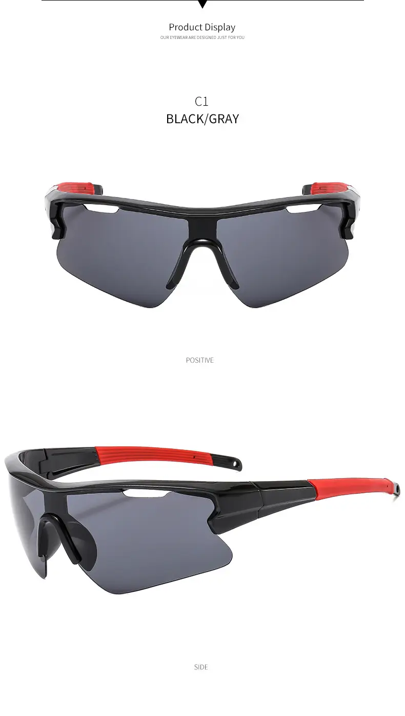 Men's Yellow Sunglasses with Big Frame & Windproof Design — feature 15
