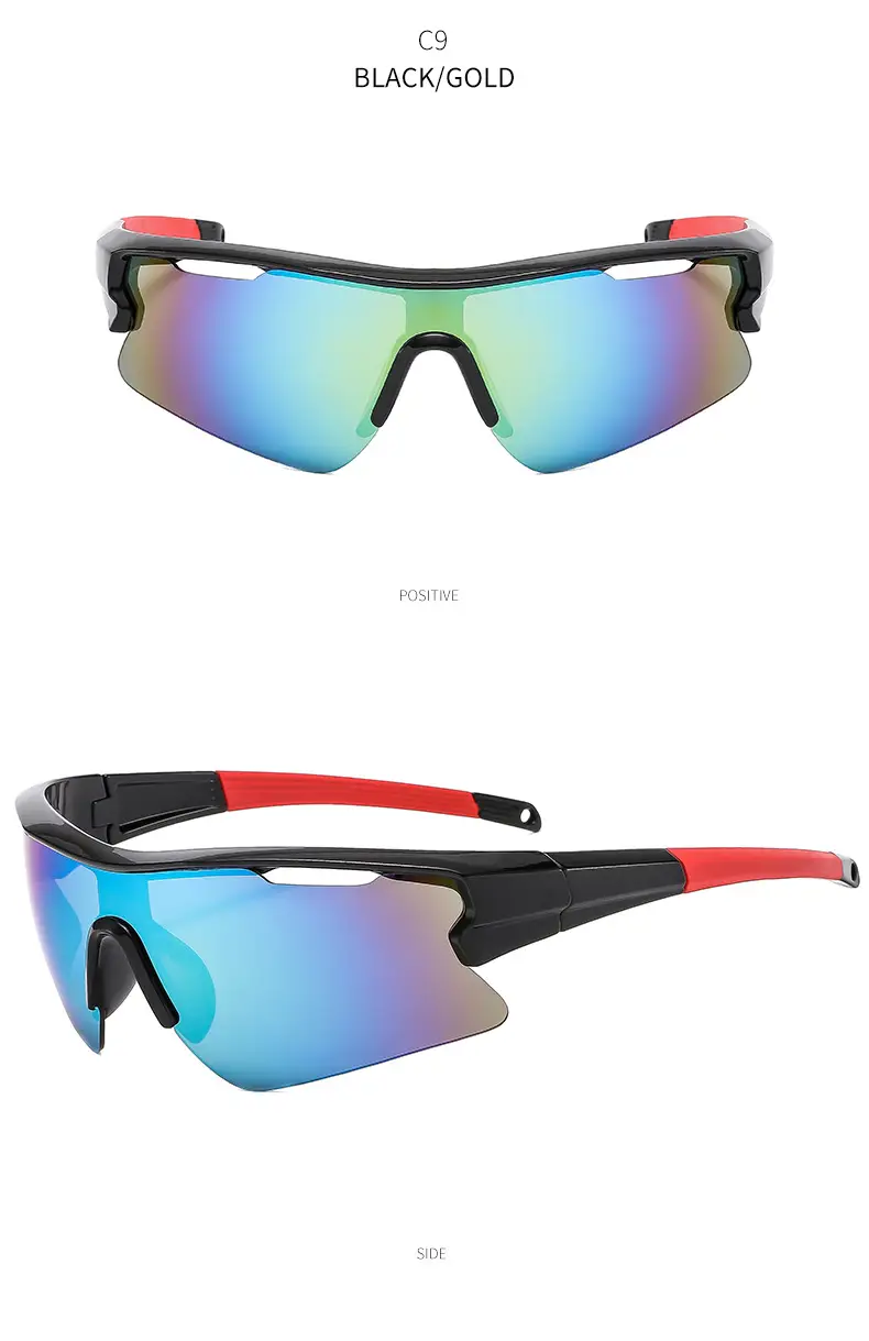 Men's Yellow Sunglasses with Big Frame & Windproof Design — feature 23