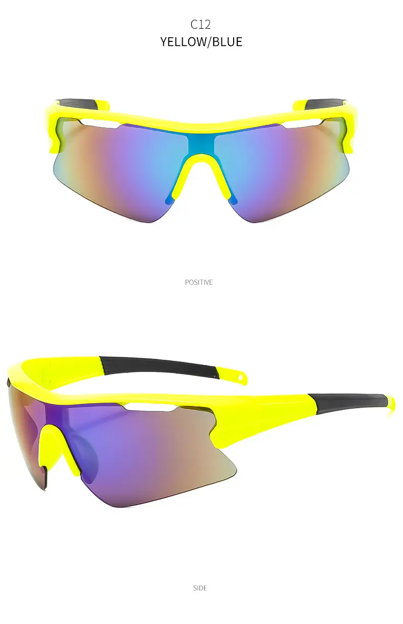 Men's Yellow Sunglasses with Big Frame & Windproof Design — feature 26