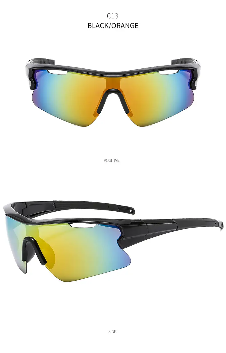 Men's Yellow Sunglasses with Big Frame & Windproof Design — feature 27