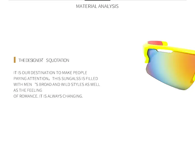 Men's Yellow Sunglasses with Big Frame & Windproof Design — feature 8
