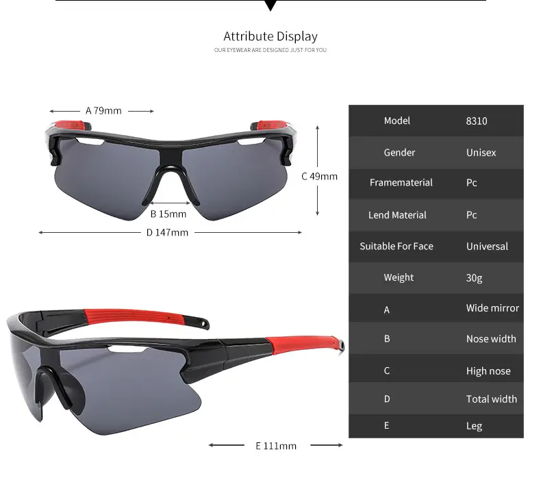 Men's Yellow Sunglasses with Big Frame & Windproof Design — feature 9