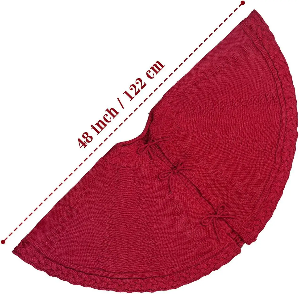 Red Knitted Christmas Tree Dress Apron with Laces — feature 10