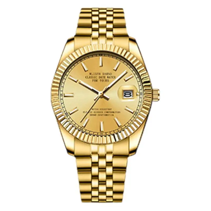 Gold Automatic Men's Watch with Luminous Dial & Stainless Belt - Image 8