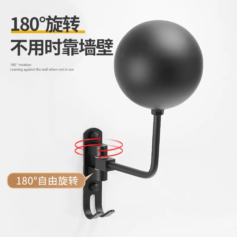 Wall Mountable Helmet Rack 180° Turn Black Metal - Image 12