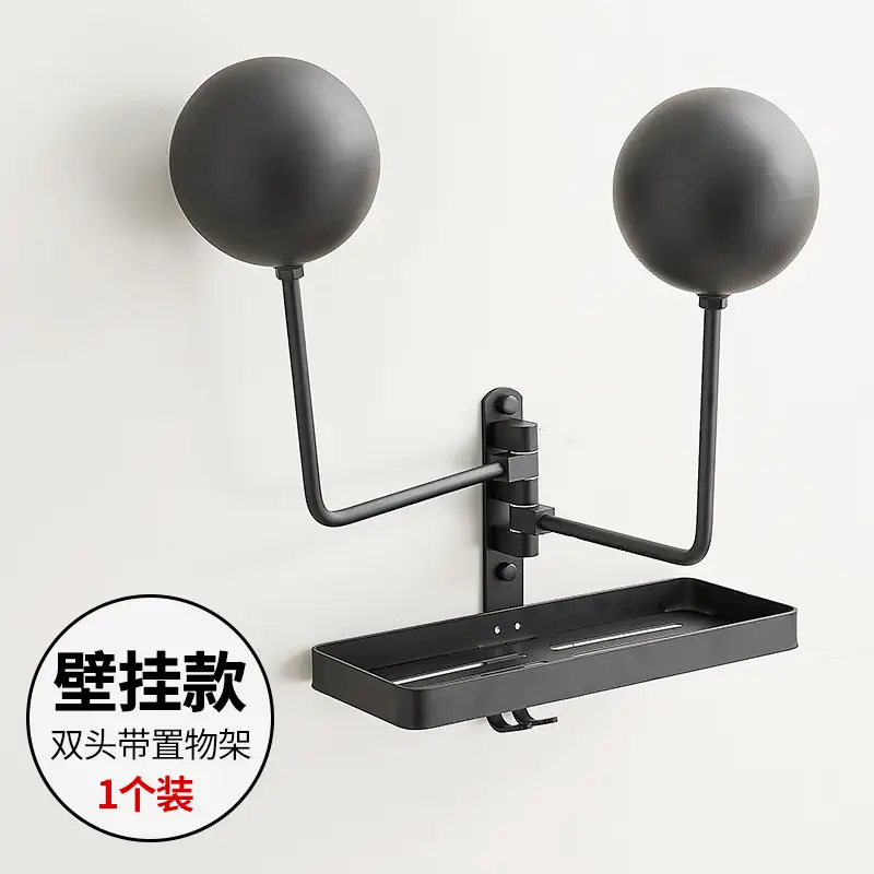 Wall Mountable Helmet Rack 180° Turn Black Metal - Image 8