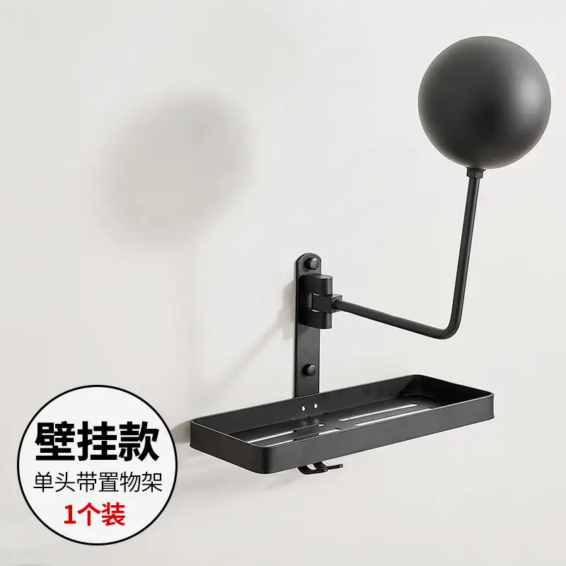 Wall Mountable Helmet Rack 180° Turn Black Metal - Image 9