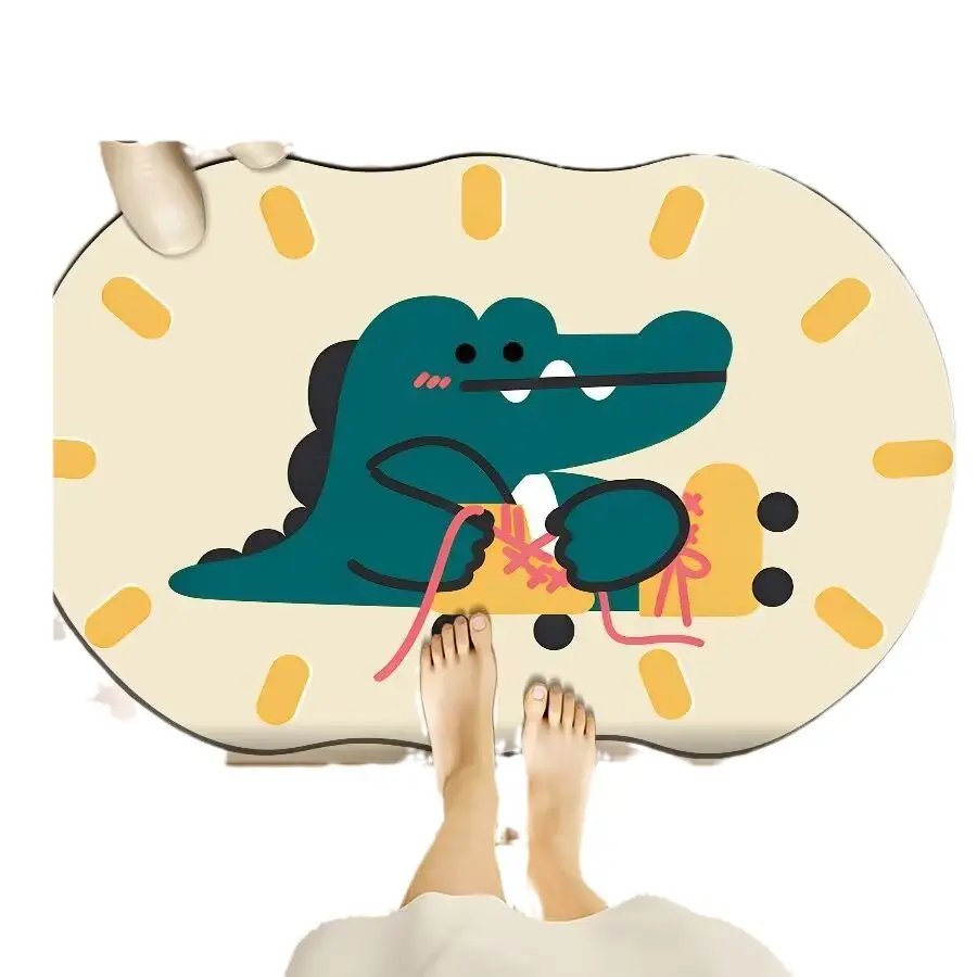 Cartoon Dog Bear Floor Mat Water Absorbent Quick-Drying