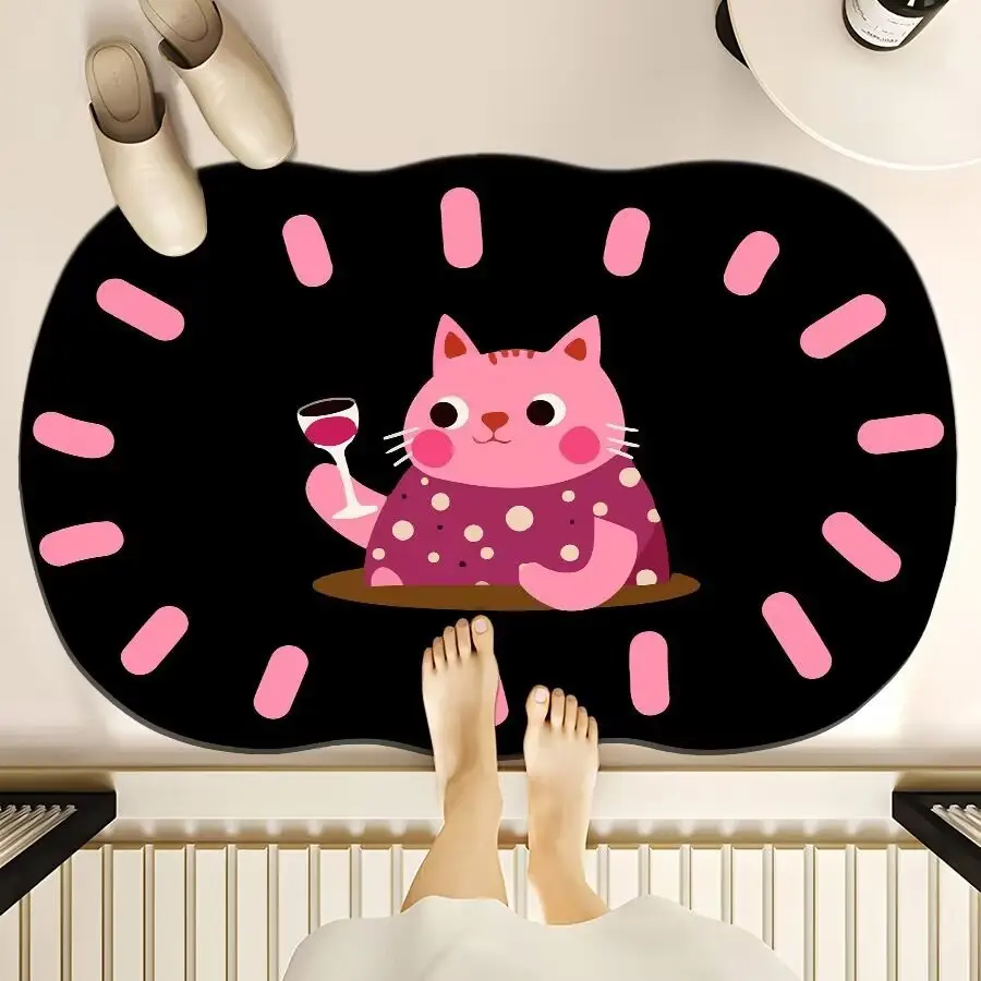 Cartoon Dog Bear Floor Mat Water Absorbent Quick-Drying