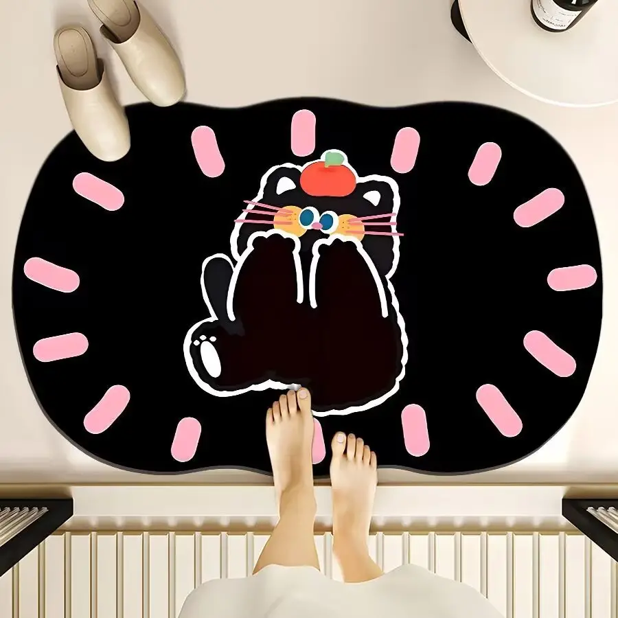 Cartoon Dog Bear Floor Mat Water Absorbent Quick-Drying