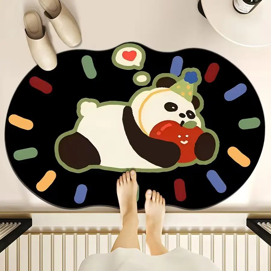 Cartoon Dog Bear Floor Mat Water Absorbent Quick-Drying