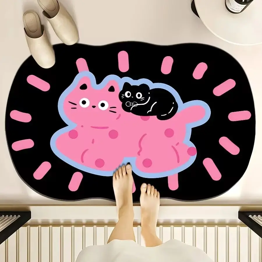 Cartoon Dog Bear Floor Mat Water Absorbent Quick-Drying