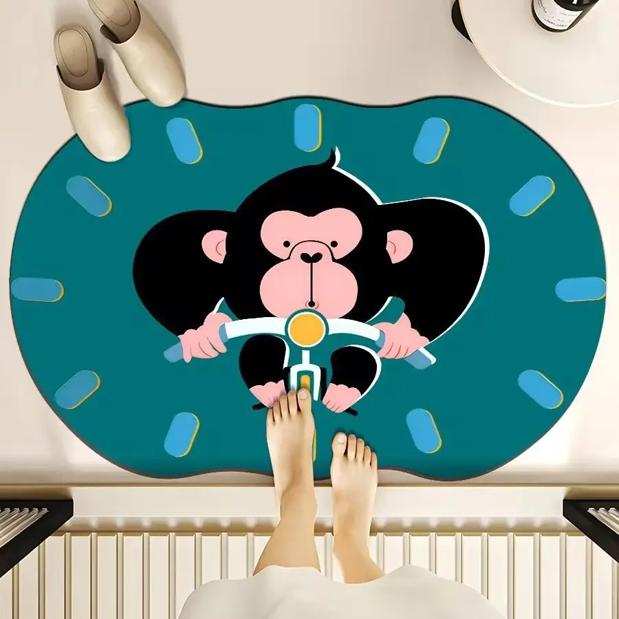 Cartoon Dog Bear Floor Mat Water Absorbent Quick-Drying