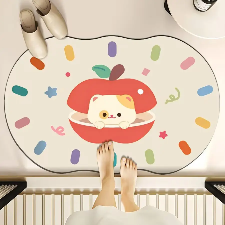 Cartoon Dog Bear Floor Mat Water Absorbent Quick-Drying
