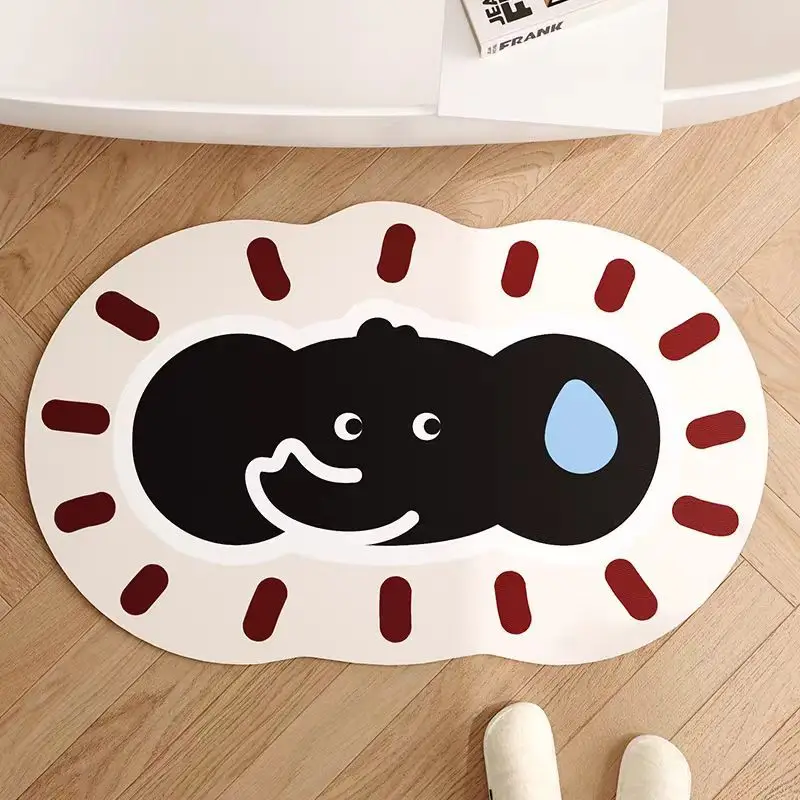 Cartoon Dog Bear Floor Mat Water Absorbent Quick-Drying