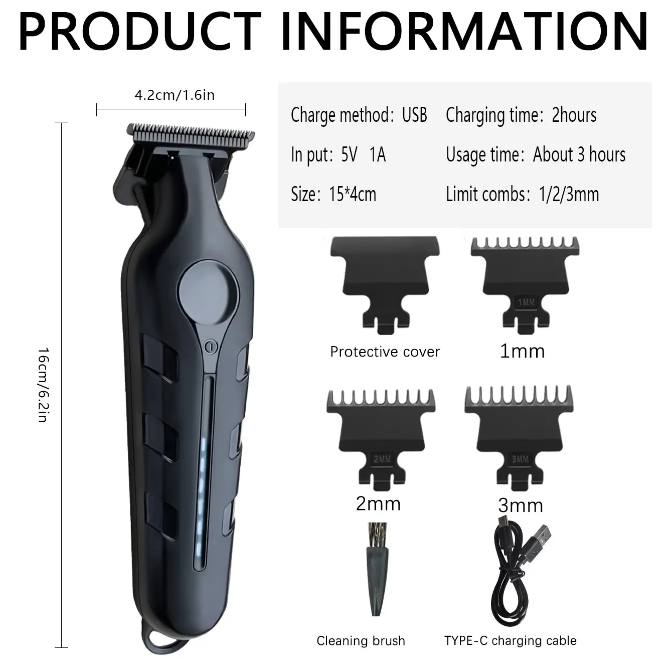 2024 Electric Hair Clipper with 4 Blades & USB Charging — feature 7