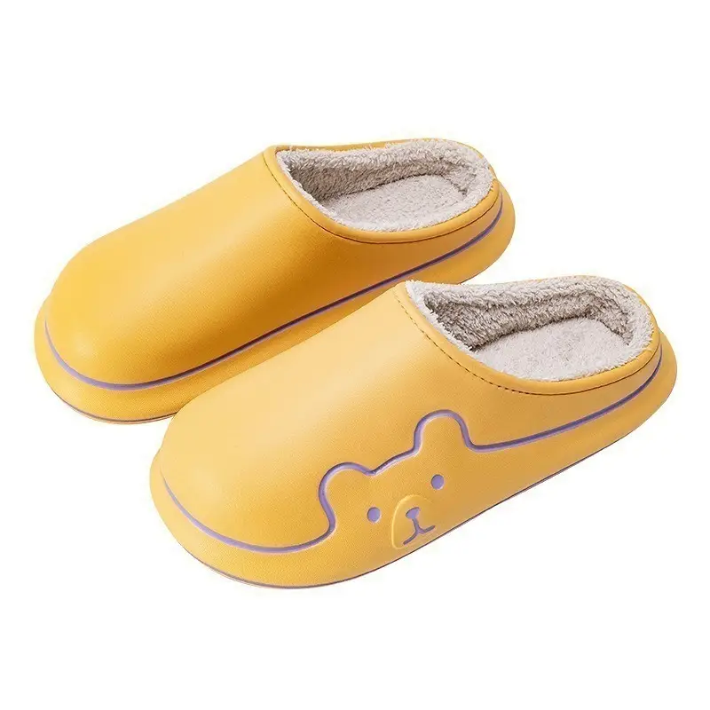 Cute Cotton Slippers Women's Autumn and Winter Outfit Waterproof Indoor Home fleece-lined Warm 2022 New Winter - Image 13