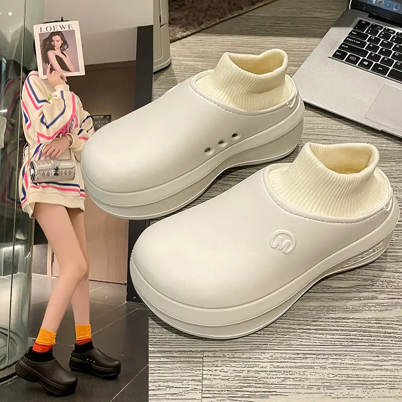 6.0 Thick-soled Heightened Waterproof New Style Cotton Slippers Women's Autumn and Winter Non-slip Home Indoor Warm Moon Shoes Soft - Image 6