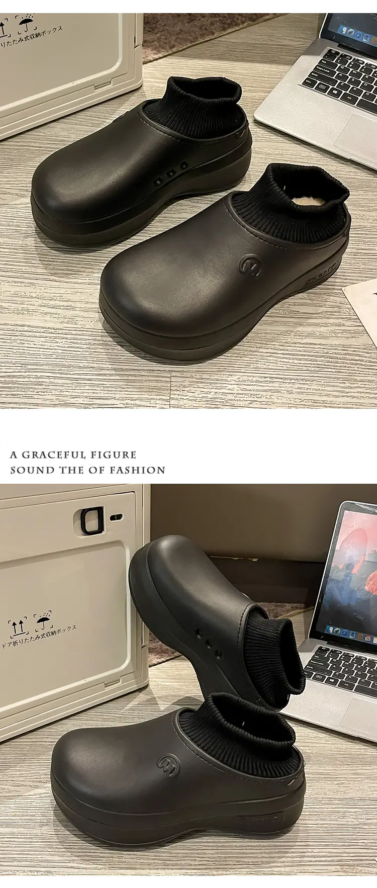 6.0 Thick-soled Heightened Waterproof New Style Cotton Slippers Women's Autumn and Winter Non-slip Home Indoor Warm Moon Shoes Soft — feature 17