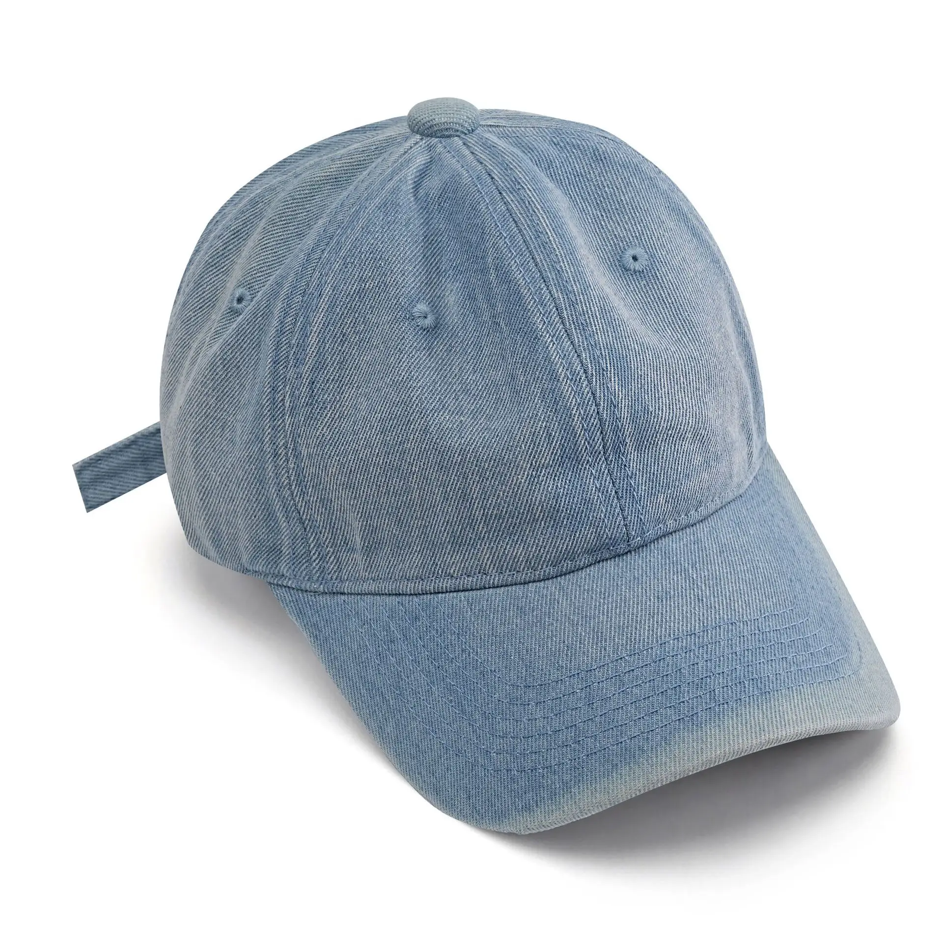 Pink Embroidered Denim Baseball Cap for Men