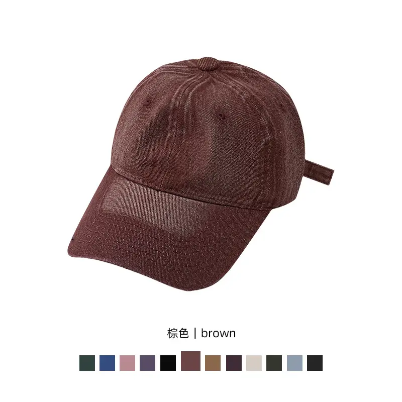 Pink Embroidered Denim Baseball Cap for Men