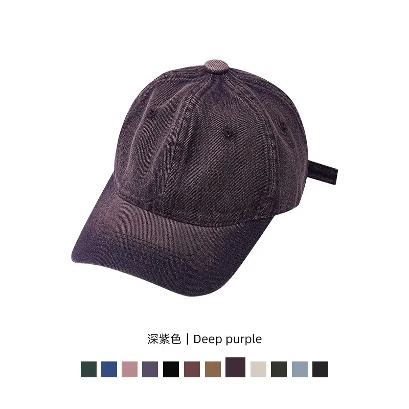 Pink Embroidered Denim Baseball Cap for Men