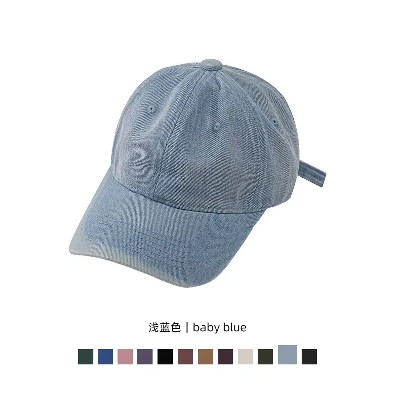 Pink Embroidered Denim Baseball Cap for Men