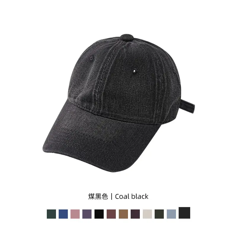 Pink Embroidered Denim Baseball Cap for Men