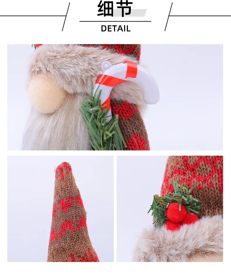 New Christmas Knitted Snowflake Pointed Hat Doll Ornaments — feature 12