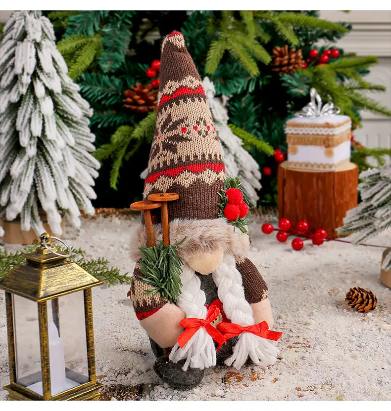 New Christmas Knitted Snowflake Pointed Hat Doll Ornaments — feature 6
