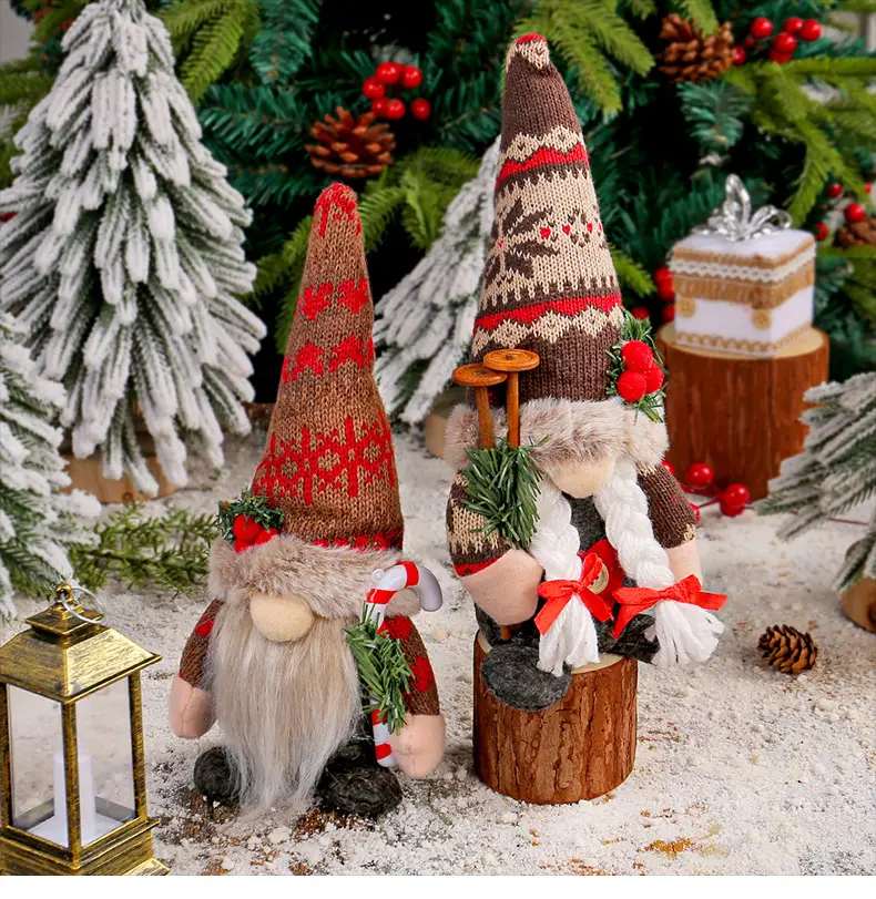 New Christmas Knitted Snowflake Pointed Hat Doll Ornaments — feature 7