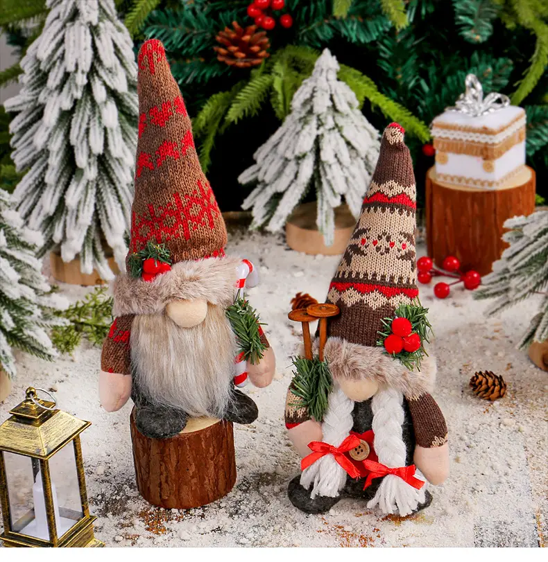 New Christmas Knitted Snowflake Pointed Hat Doll Ornaments — feature 8