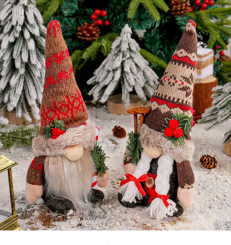 New Christmas Knitted Snowflake Pointed Hat Doll Ornaments — feature 9