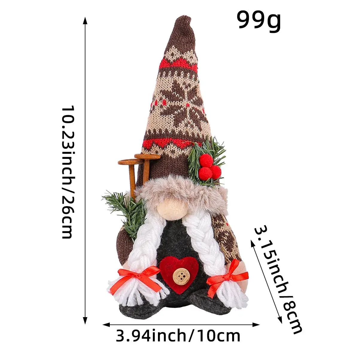 New Christmas Knitted Snowflake Pointed Hat Doll Ornaments